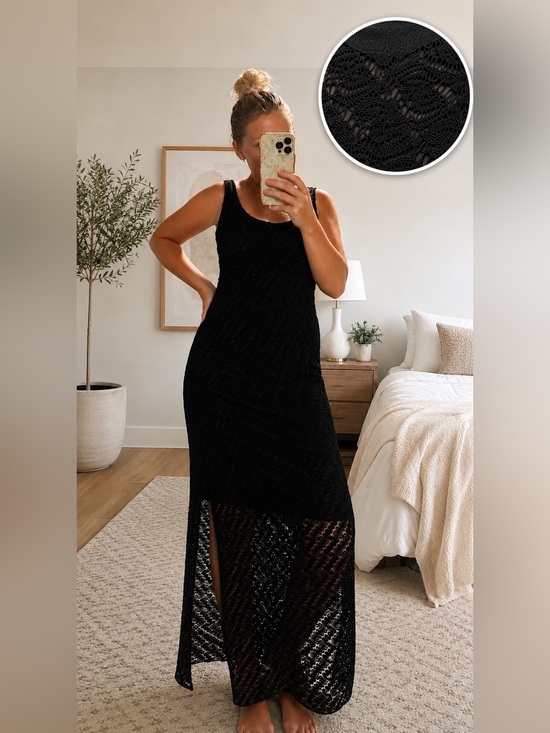 Apt. 9 Dresses & Skirts - Apt. 9 Black Lace Maxi Dress Women’s Small Sleeveless Lined